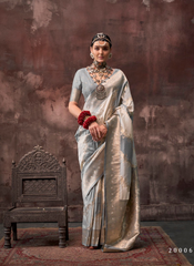 Nakshatra Grey Silk Saree