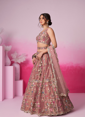 Nakshatra Rose Gold Embroidery Lehenga