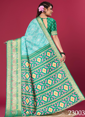Nakshatra Minty Green Patola silk saree