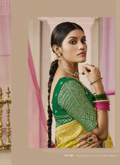 Nakshatra Yellow Dola silk saree