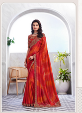 Nakshatra Robust Red designer saree