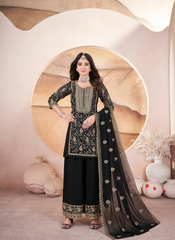 Nakshatra Black Readymade Plazzo Suit