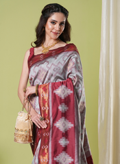 Nakshatra Grey Banarasi Saree