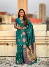 Nakshatra Rama Soft Silk Dual Zari Saree