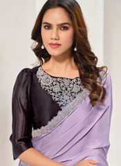 Nakshatra Lavendar Silk Saree