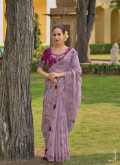 Muddy Mauve Organza saree
