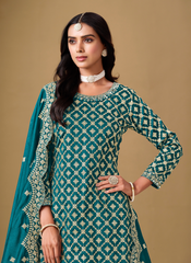 Nakshatra Teal Blue Lehenga Suit