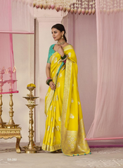 Nakshatra Yellow Dola silk saree