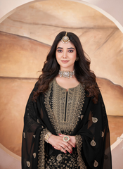 Nakshatra Black Readymade Plazzo Suit