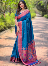 Nakshatra Blue Paithini Silk saree