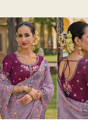 Muddy Mauve Organza saree