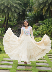 Nakshatra Maroon Gamathi Patch work Gown