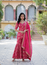 Nakshatra Pink Readymade Sharara Suit