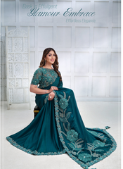 Nakshatra Teal Blue Designer saree