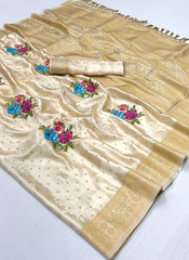 Nakshatra Cream Silk Saree