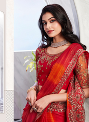 Nakshatra Robust Red designer saree
