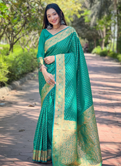 Nakshatra Green Banarasi Silk saree