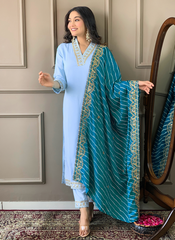 Nakshatra Sky Blue Ethnic Kurta Set