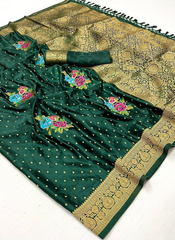 Nakshatra Green Silk Saree