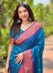 Nakshatra Blue Paithini Silk saree