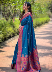 Nakshatra Blue Paithini Silk saree