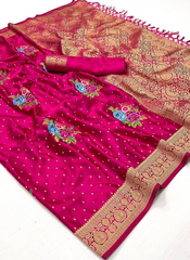 Nakshatra Rose Pink Silk Saree