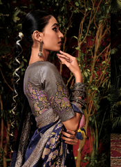 Opulent Blue Bliss Sari with Silk Blouse