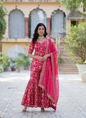 Nakshatra Pink Readymade Sharara Suit