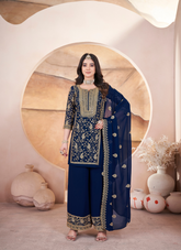Nakshatra Blue Readymade Plazzo Suit