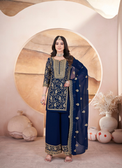 Nakshatra Blue Readymade Plazzo Suit
