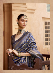 Nakshatra Blue Brocade Silk Saree