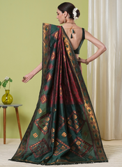 Nakshatra Maroon Banarasi Saree