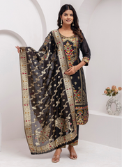 Nakshatra Readymade Black Silk Suit