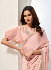 Nakshatra Peach Silk Saree