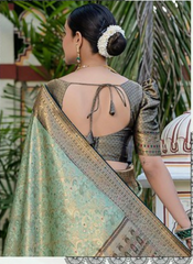 Nakshatra Pista Green Kanjivaram Silk Saree