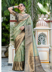 Nakshatra Pista Green Kanjivaram Silk Saree