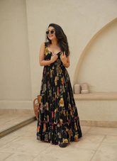 Nakshatra Black Readymade Long Gown