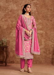 Nakshatra Pink Dola Silk Salwar Kameez