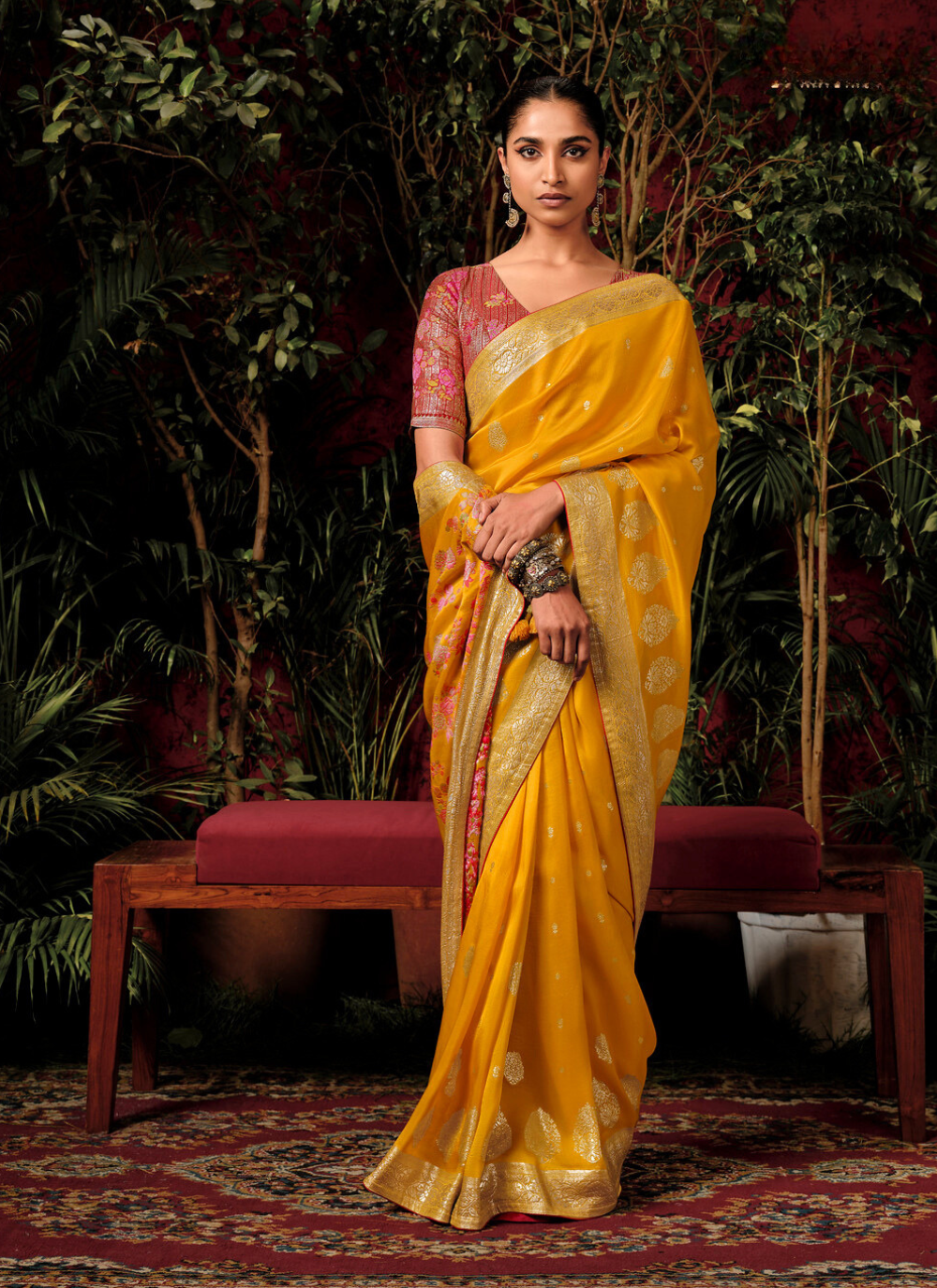 Golden Splendor Saree Ensemble