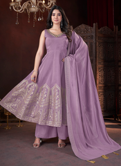 Nakshatra Lavender Foil Printed Readymade Palazzo Suit