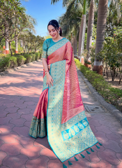 Nakshatra Pink Silk saree