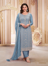 Nakshatra Dusty Blue Pakistani suit
