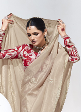 Nakshatra Dark Cream Saree
