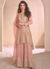 Nakshatra Peach Sharara Suit