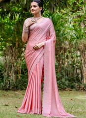Nakshatra Pink Party wear sari
