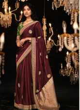 Majestic Maroon Indian saree