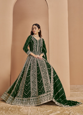 Nakshatra Green Wedding Anarkali Suit