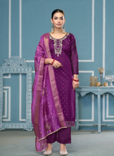 Nakshatra Voilet Daily Wear Salwar Kameez