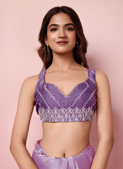 Nakshatra Lavender Burberry silk saree