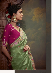 Nakshatra Stunning Light Green Embroidery Saree
